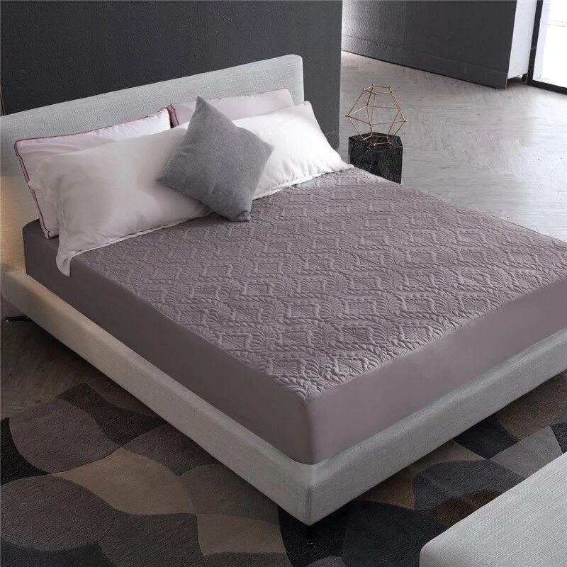 Effen Kleur Gewatteerde Reliëf Waterdichte Matrasbeschermer 160*200 Hoeslaken Stijl Cover Voor Matras Dikke Zachte Pad Voor bedden