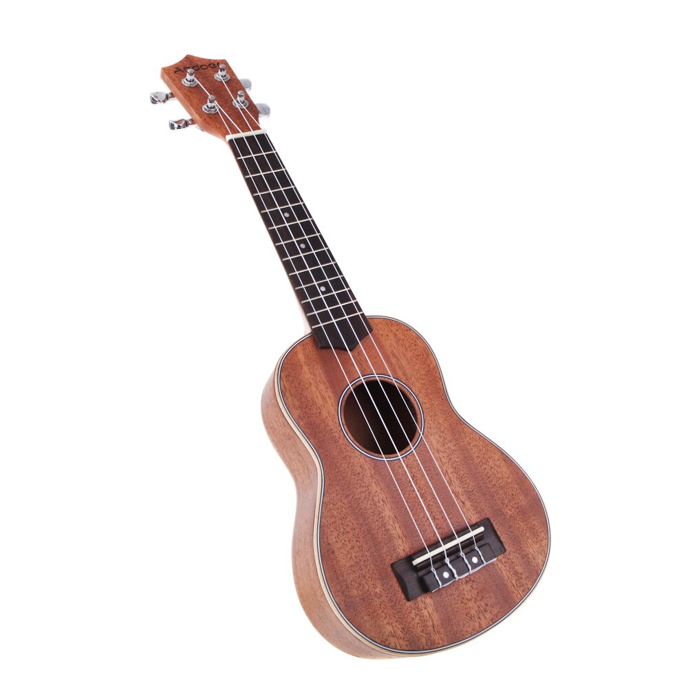 Andoer 21'' Compact Ukelele Ukulele Hawaiian Mahogany Aquila Rosewood Fretboard Bridge Soprano Stringed Instrument 4 Strings