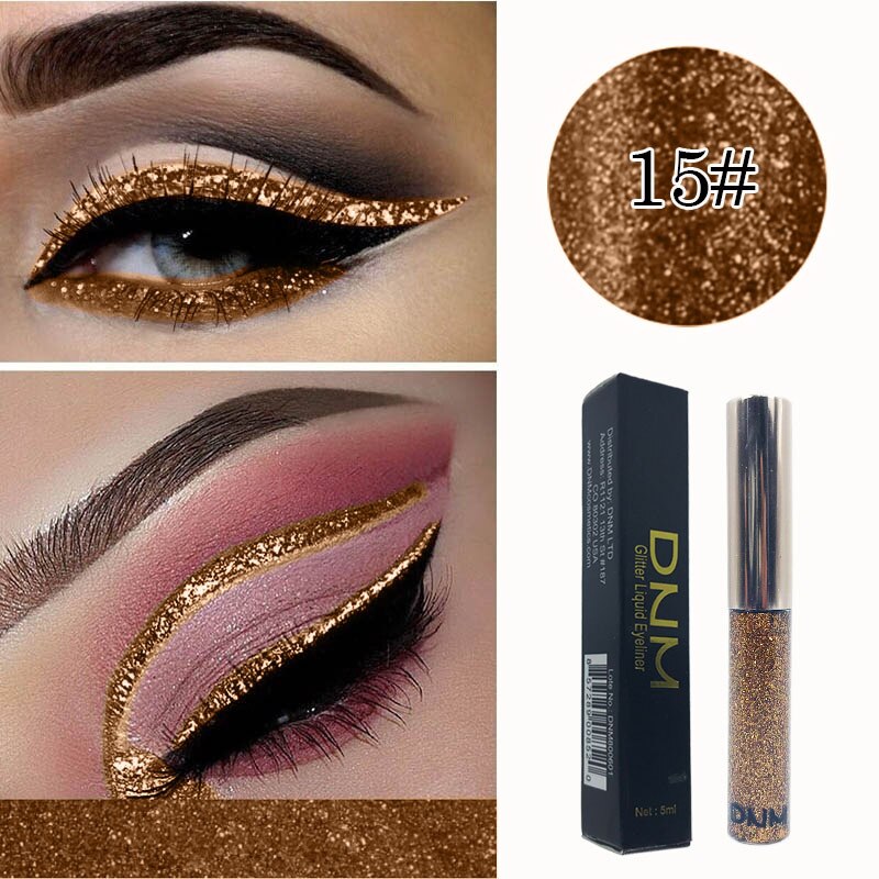 1pc Diamante Eyeliner Perlescente Impermeabile Ombretto Glitter Eyeliner Liquido di Trucco Metallico Eye Liner A Lunga Durata Cosmetici: 15