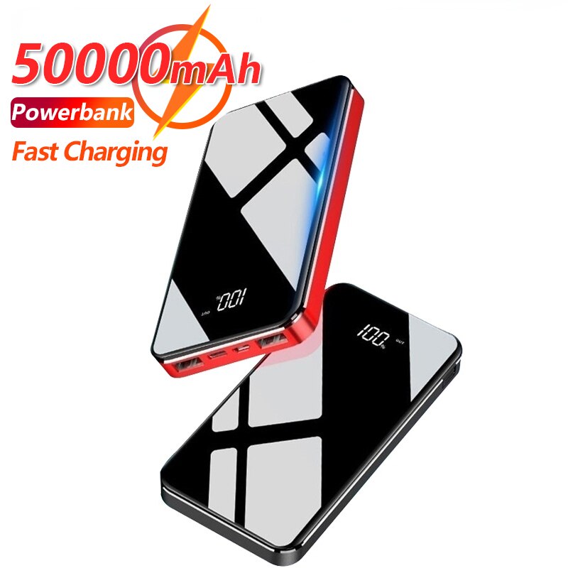 50000Mah Power Bank Draagbare Oplader Externe Batterij Met Led Digitale Display Dual Usb Snel Opladen Power Bank Voor Samsung