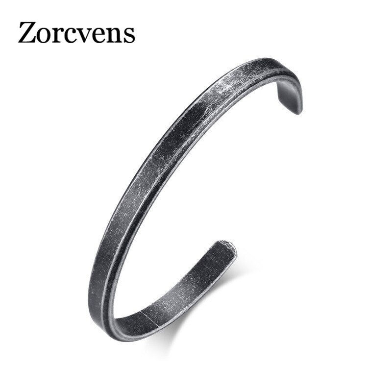 ZORCVENS Vintage Viking Cuff Bracelet & Bangle Retro Silver Color Stainless Steel Bracelets For Women Men Pulseras Accessories