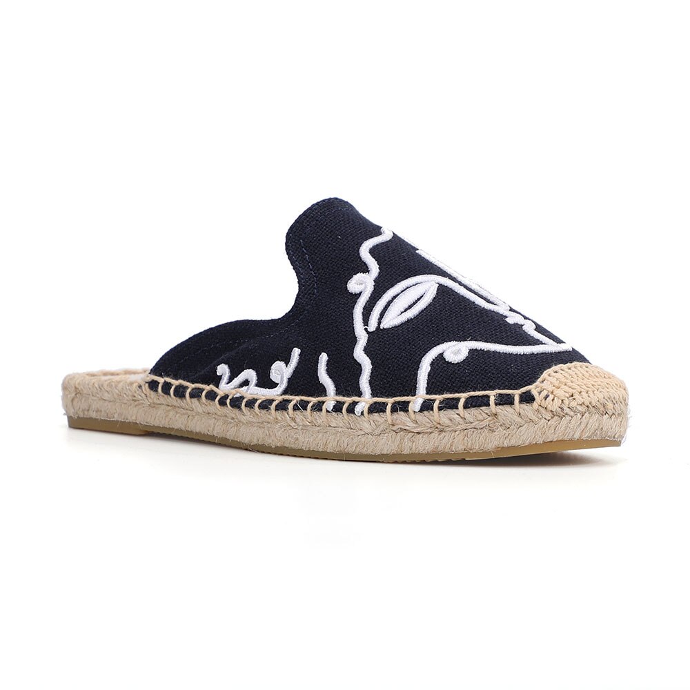 Tienda Soludos Espadrilles Hausschuhe Für Für Flache Echt Angebot Hanf Sommer Gummi Drucken Frau Schuhe Maultiere Pantufa