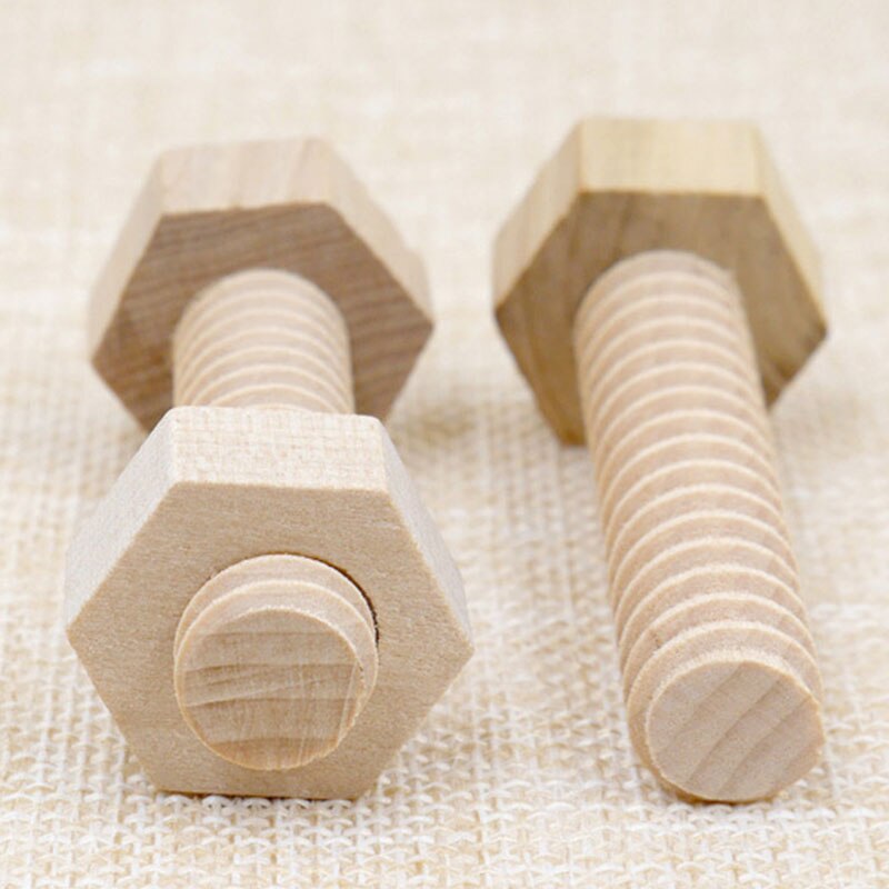 Solid Wood Early Education Educational Screw Nut Assembling Wooden Toy Screw Nut Hands-On Teaching Aid Educational Toy For Child