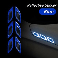 Car Auto Reflective Warn Strip Tape Bumper Safety Stickers Decal Car Accessories PVC Reflective Stickers: Blue