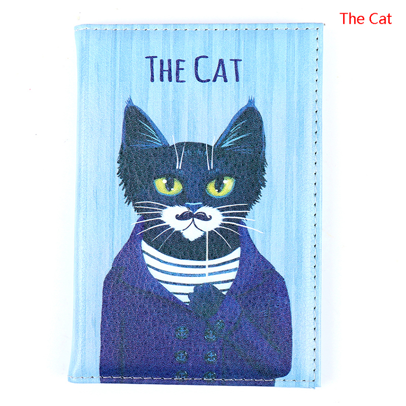 Cat Passport Cover Travel Wallet Pu Leather Case Document Organizer Protector: 3