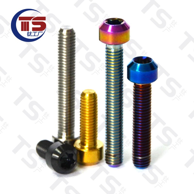 TS Titanium Alloy TORX Head Bolts Screw M5X65mm Allen Key Hex Screw for Bicycle Motorcycle Fastener（1pc）