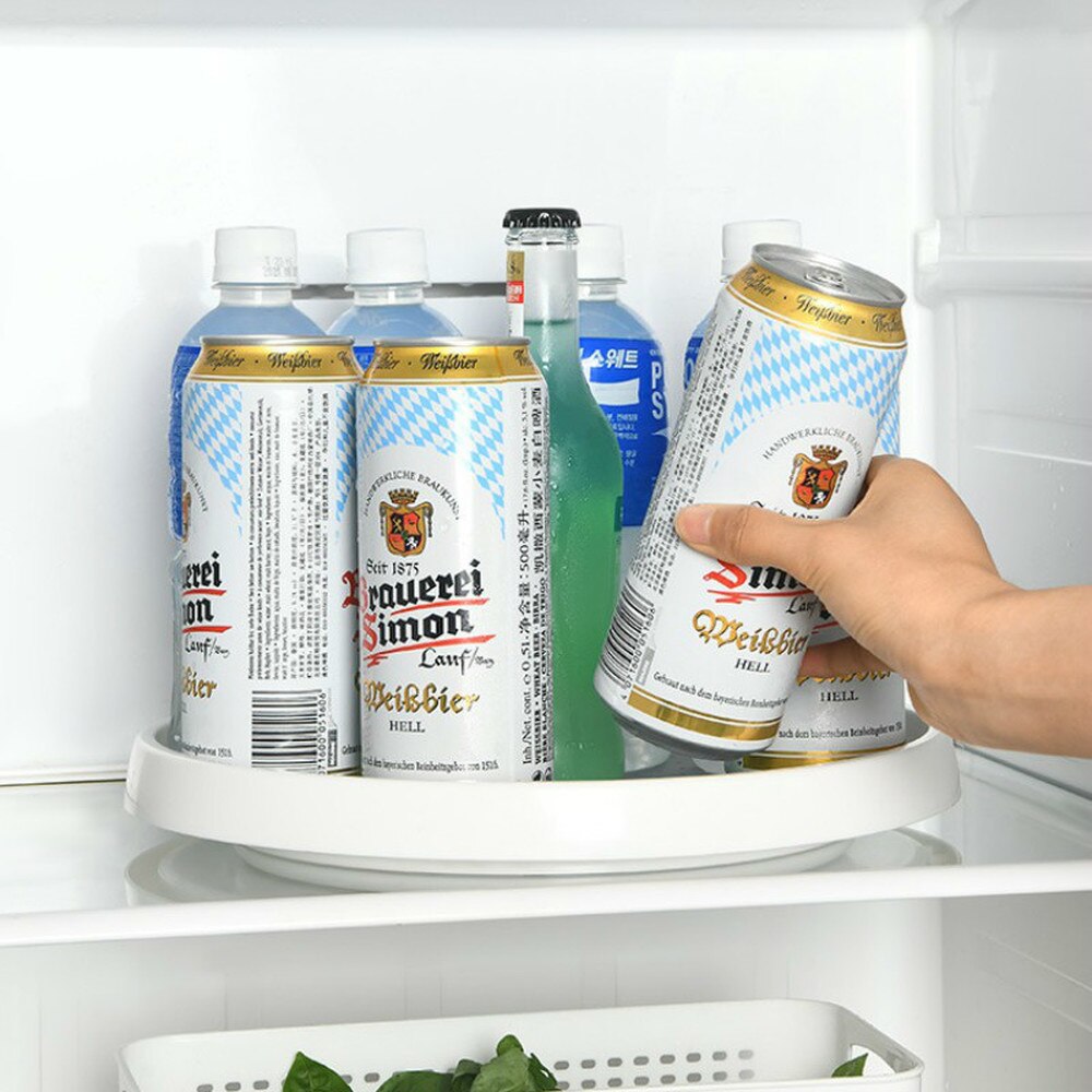 Round Rotatable Kitchen Storage Box Desktop Cabinet Spice Bottle Spices Rack Artifact Rotating Storage Turntable Tray MJ70803