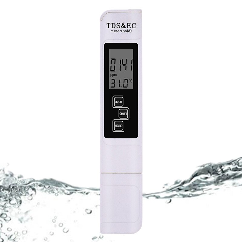 Digital PH Meter Tester TDS EC Meter Pen Temperature PH Monitor Water Analyzer for Drink Food Lab Portable with ATC: TDS EC Meter
