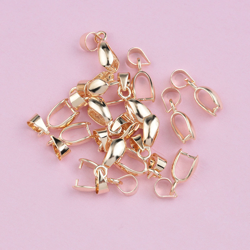 10 stücke 4x15mm Kupfer Anschlüsse Anhänger Umklammert Haken Clips Kautionen kupfer Samen Schnalle Für DIY Handgemachten Schmuck, der 4 farben