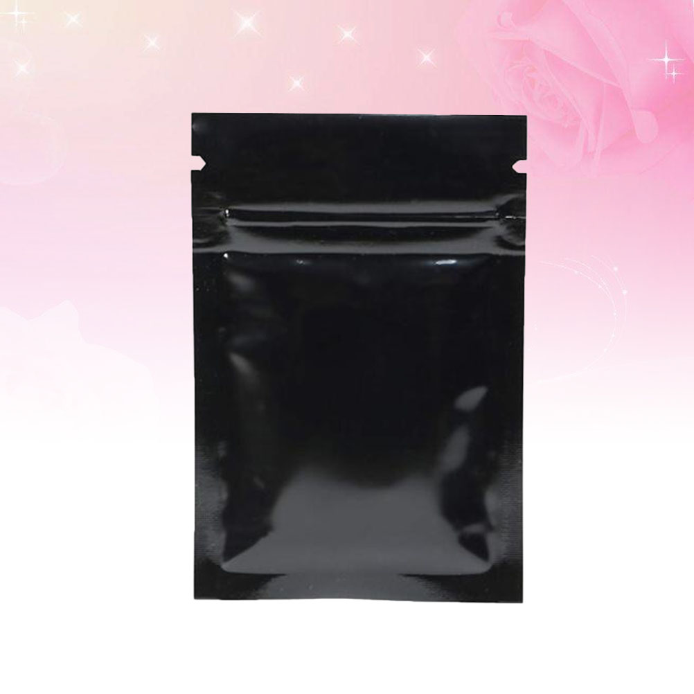 100 Stck Aluminium Folie Verpackung Taschen Wiederverschließbaren Reißverschluss Zealed Taschen Wiederverwendbare Lebensmittel Beutel für Kaffee Bohnen Kekse (Weiß): Schwarz