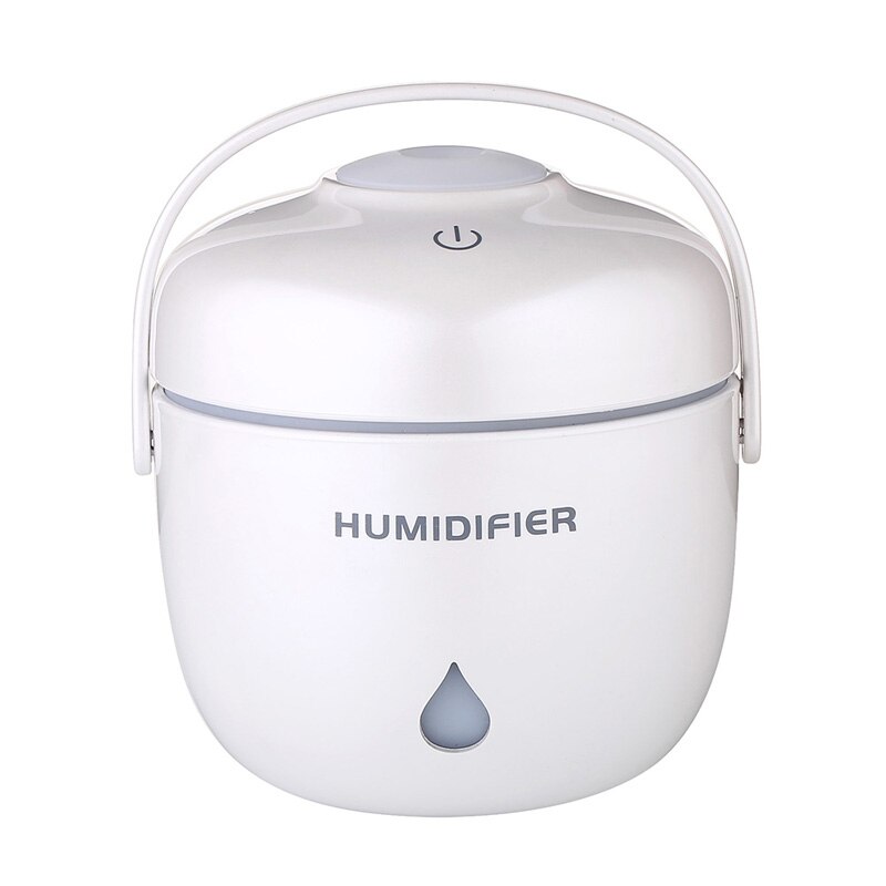 Riskoger luftfugter æterisk olie diffuser aromalampe aromaterapi led natlys usb elektrisk aroma diffuser: Hvid