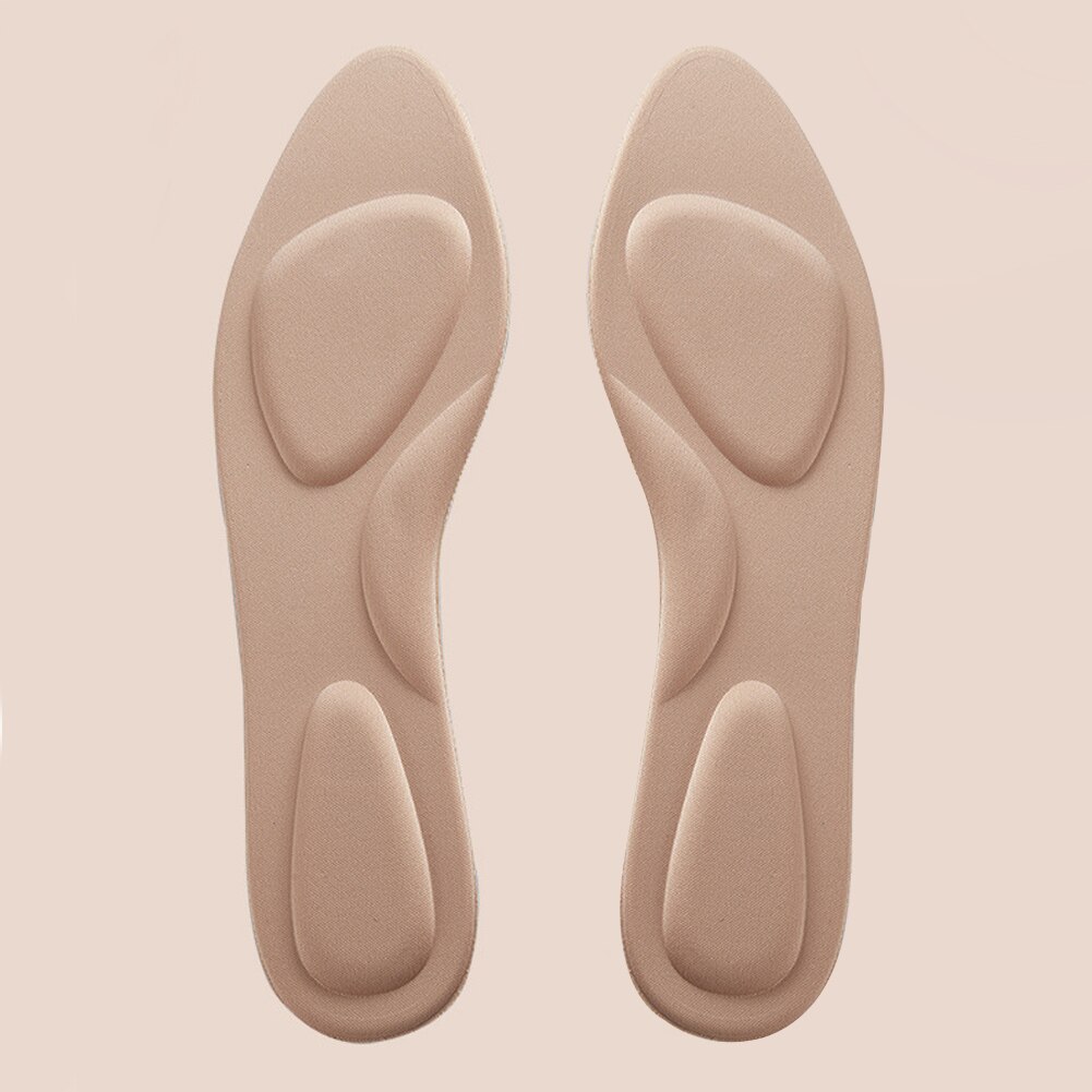 Plantillas ortopédicas de espuma para pies, almohadillas de esponja 4D para zapatos, pies planos, soporte para ARCO, masaje, fascitis Plantar, almohadilla deportiva: Beige