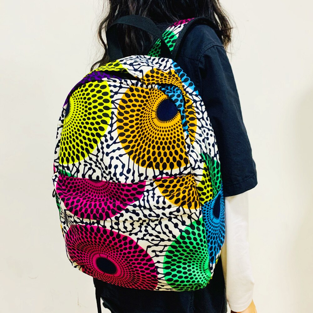 Mochila kente africana de alta estampado de Ankara, bolso escolar de Bolsa De , impermeable, con estampado africano, novedad de: color3