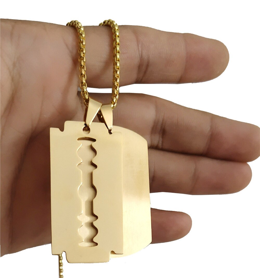 100% in Acciaio Inox A Doppio Dogtag Pendente Della Collana Per Gli Uomini In Bianco Army Ketting Soldato Militare Collare Piatto Lucidato A Specchio: Gold Blade Tag