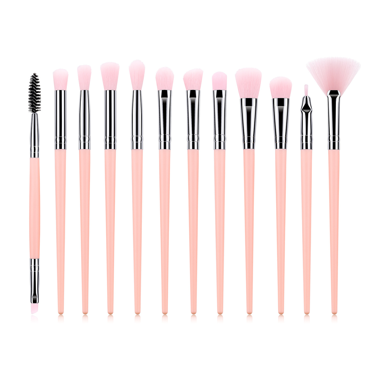 Make-up Kwasten Set 3/5/12 stks/partij Oogschaduw Blending Eyeliner Wimper Wenkbrauw Make up Kwasten Professionele Oogschaduw borstel: 12pcs Pink