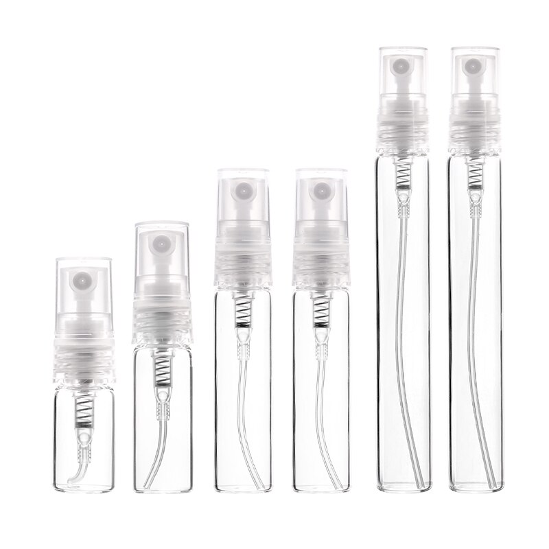 10pcs/lot 2/3/5/10ml Perfume bottle refilling perfume bottle plastic sprayer transparent glass bottle