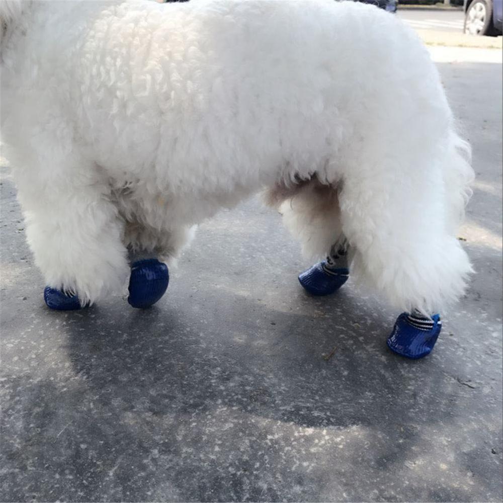 4 Stuks Waterdichte Rubberen Regen Lopen Rubber Schoenen Laarzen Voor Kleine Puppy Hond S/M/L