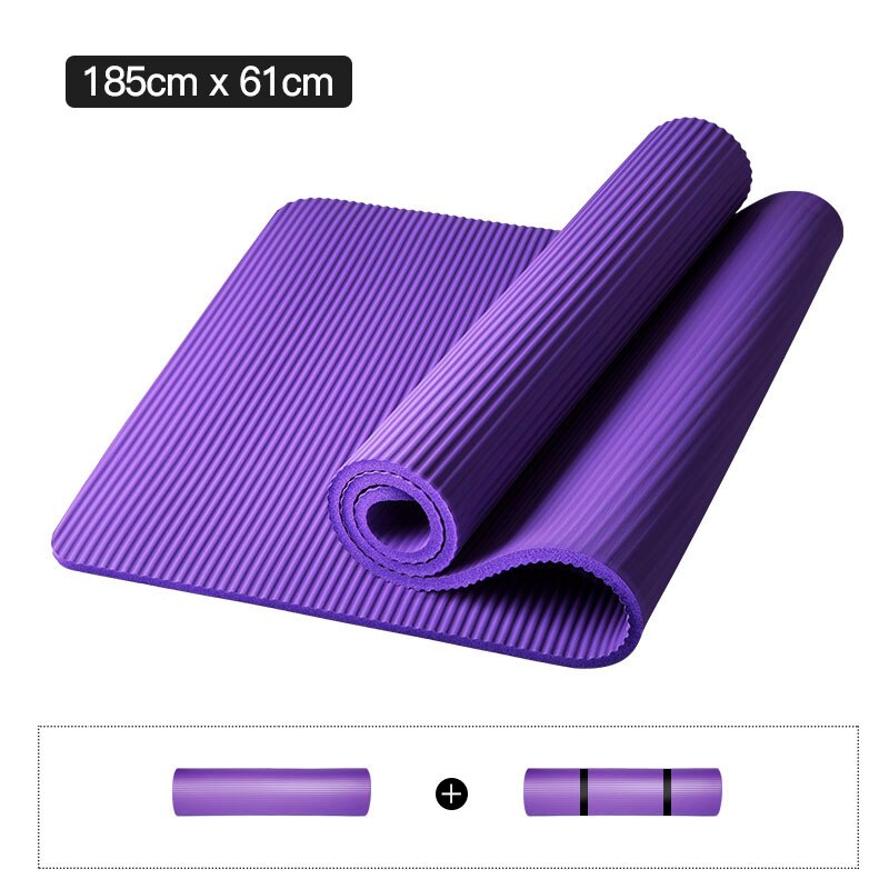 NBR 10mm 15mm di spessore tappetino Yoga coperta antiscivolo casa palestra Sport Esterilla salute perdere peso Fitness Mat s esercizio Pad per le donne: Viola / 15mm