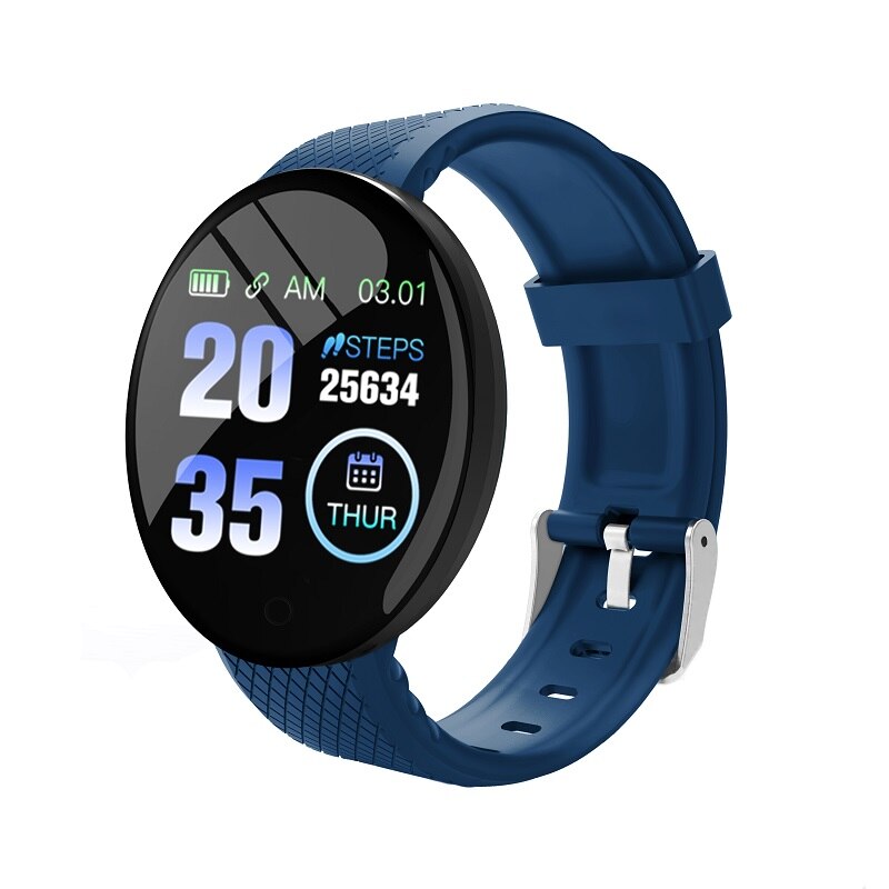Oled Color Screen Smart Watch Heart Rate Watch Smart Wristband Sport Watches Tracker Smart Band Waterproof Pedometer Smart Watch: blue