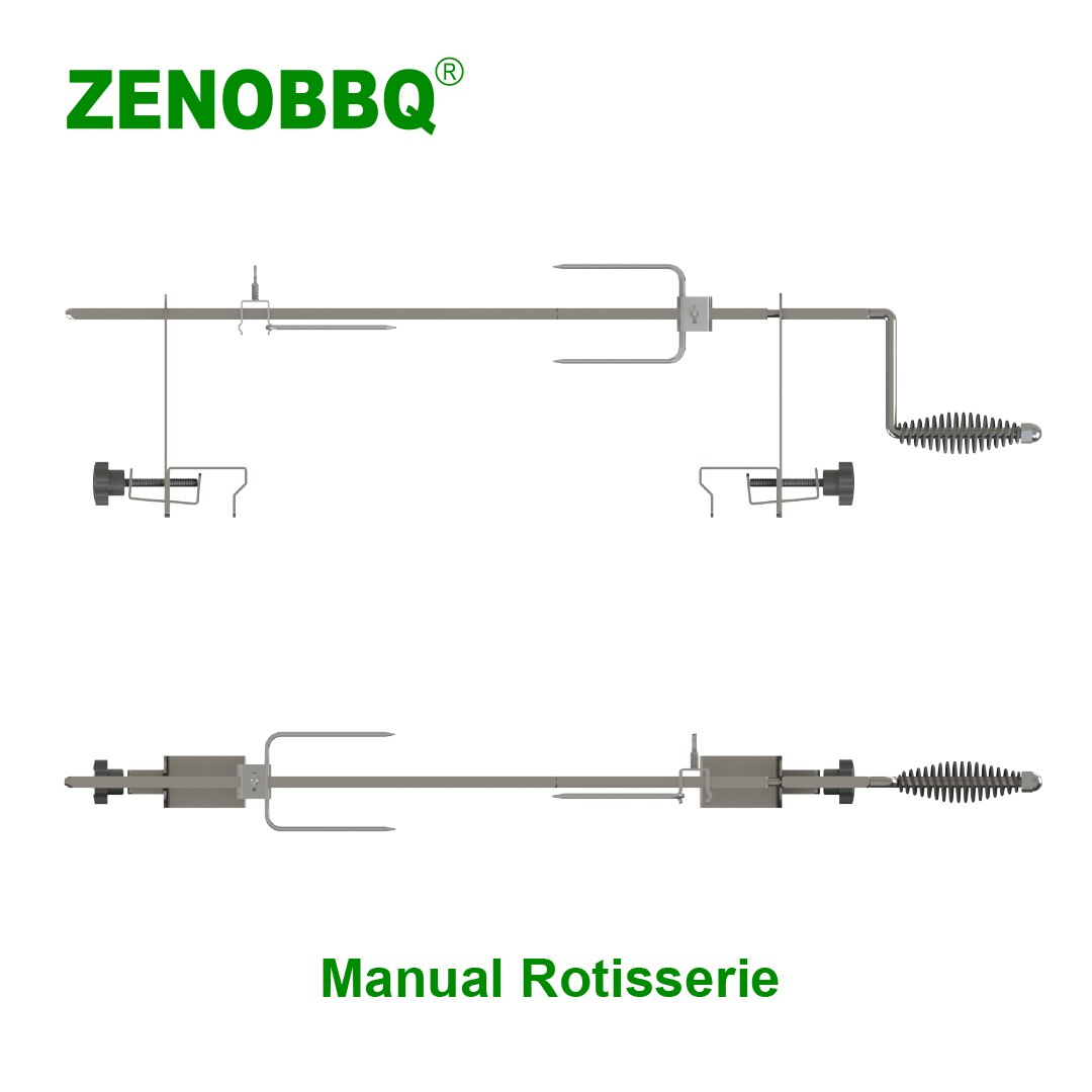 Zenobbq Handleiding Bbq Spit Rotisserie Roterende Grill Lengte Verstelbare Outdoor Camping Apparatuur Koffiebrander Accessoires Kip Vork