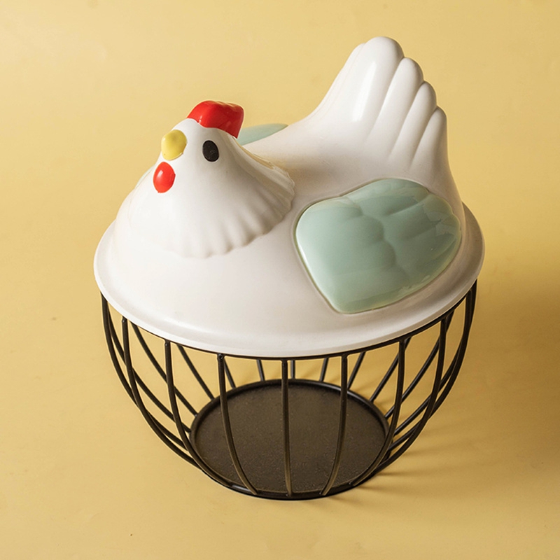 Chicken Egg Basket Metal Wire Chicken Egg Storage Basket Cute Portable Chicken Egg Holder Fresh Egg Holder for Pantry