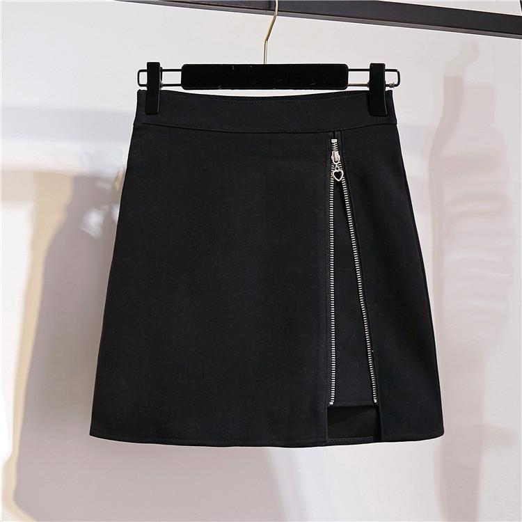 ICHOIX women 2 piece skirt set Korean style winter outfits white sweater + zipper mini skirt girl 2 piece set tops and skirt set