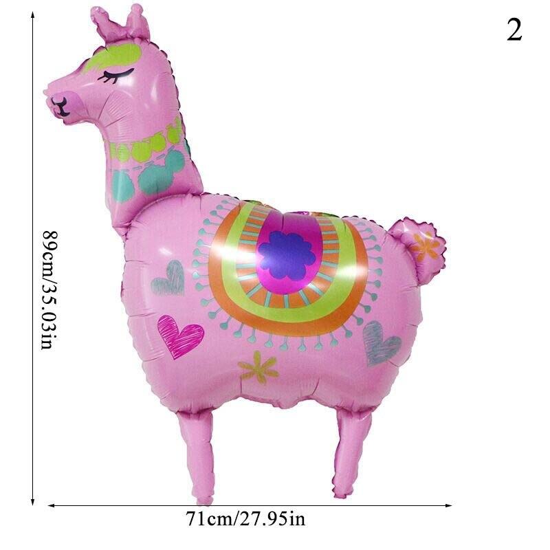 1Pcs 4D Cartoon Dier Alpaca Folie Helium Ballon Leuke Lama Opblaasbare Ronde Ballons Kinderen Baby Verjaardagsfeestje Decoraties: 2