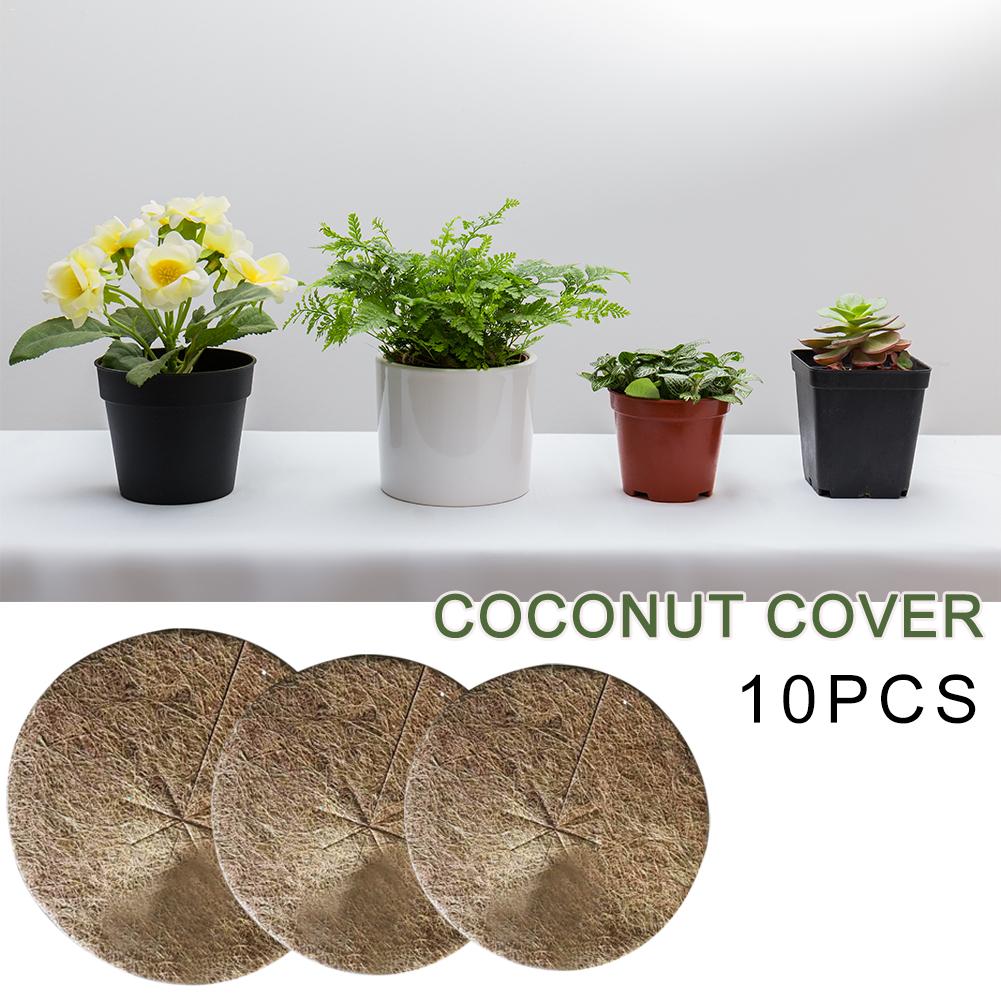 10Pcs Planten Cover Potplanten Winter Bescherming Kokosnoot Mulch Cover Kokosmat Voor Tuin Potplanten Plantkunde Warm Houden dh