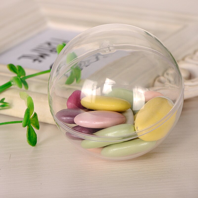 Jul äpple dekoration hängande boll ihålig genomskinlig bolllåda rund plastboll hög genomskinlig julkula