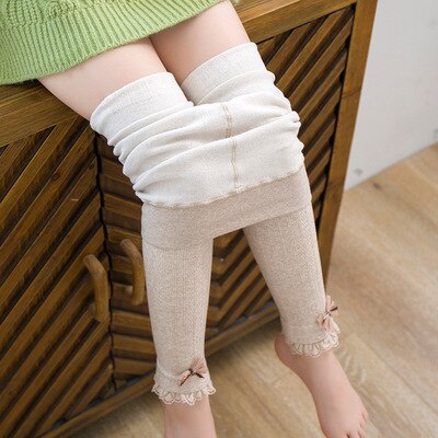 Leggings et pantalons chauds d'hiver pour filles, nouvelle Ins pour enfants de 2 à 11 ans,: khaki / L(105-120cm)
