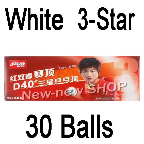 DHS 3-Stern D40 + Tischtennis Bälle (3 Sterne, neue Material 3-Stern Gesäumt Wird ABS Bälle) Kunststoff Poly Klingeln Pong Bälle: Weiß 30 Bälle
