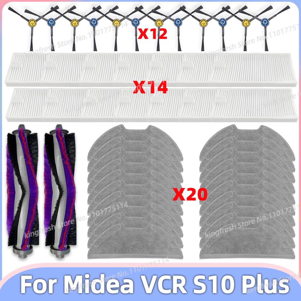 Passend Für Midea VCR S10 Plus BL Ersatzteile für Staubsauger Hauptbürste Seitenbürste Hepa-Filter Wischmopptuch Zubehör