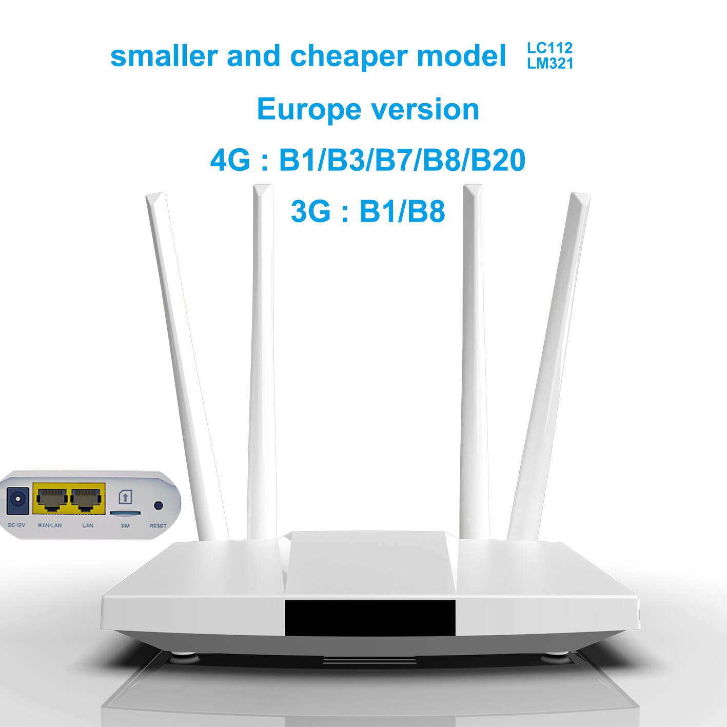 4g cpe 4g router simkort wifi modem hotspot 32 wifi brugere  rj45 wan lan antenne lte trådløs router: Europa versionlc 112