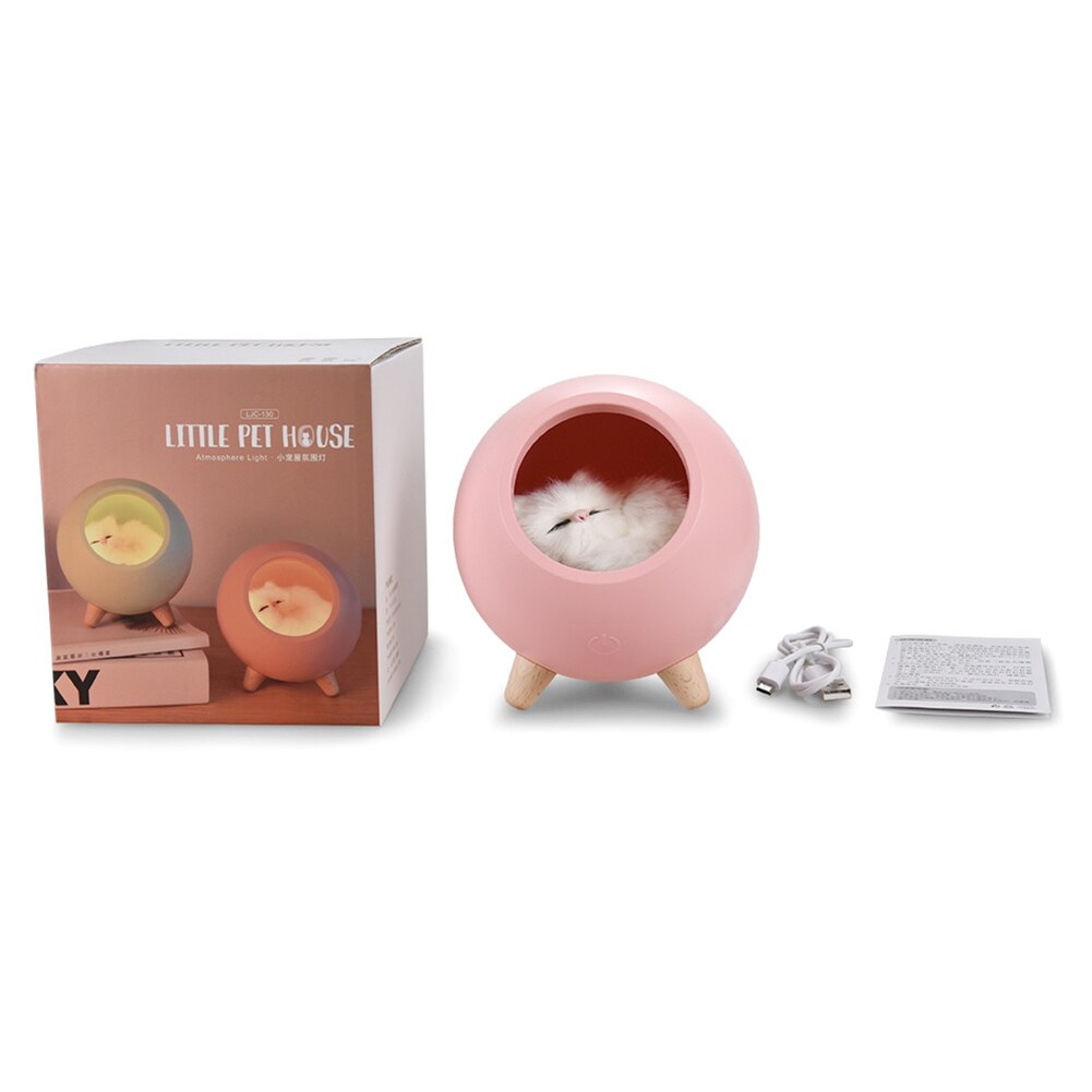 House Touch oscuramento simpatico gattino luce notturna per bambini camera da letto per bambini comodino lampada di ricarica regalo creativo gatti atmosfera domestica Decor