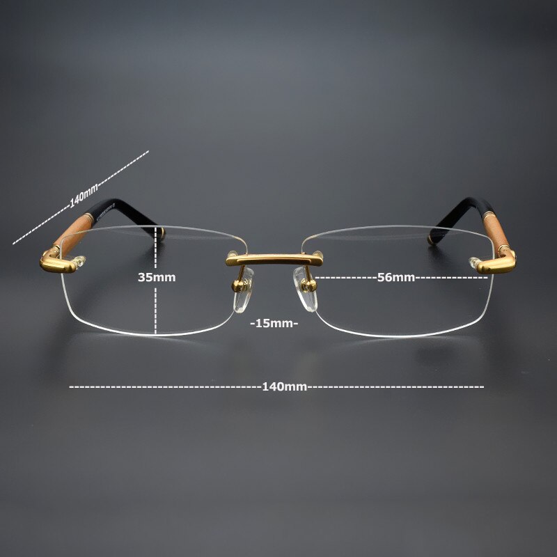 Gafas ópticas sin montura para hombre, anteojos Retro de titanio para miopía, monturas para gafas graduadas MB491