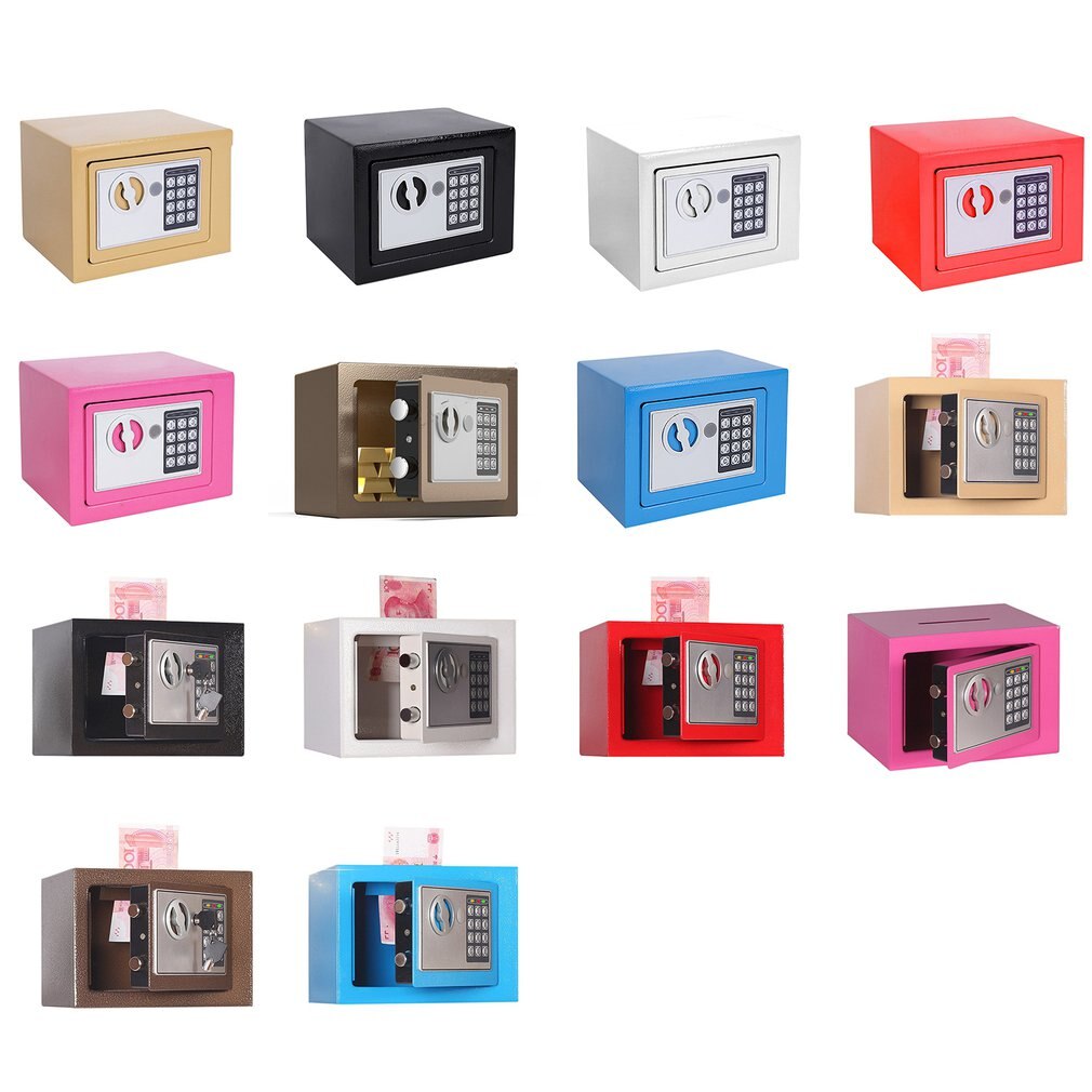 Household 17E Small Safe Mini Wall Safe Deposit Box Bedside Table Password With Lock Insurance Box