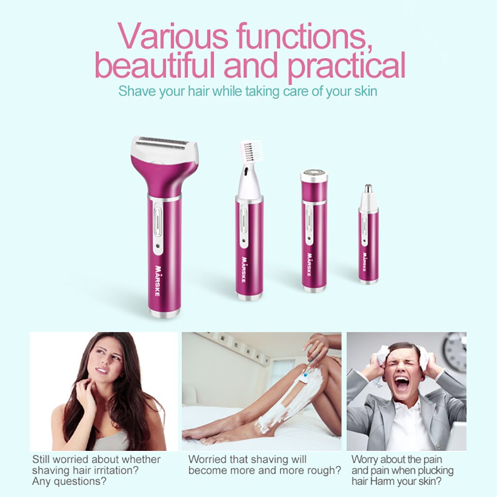 Smart Home for Adult Eyebrow Clipper Beard Beauty Use Nose Hair 4 In 1 Clipper Electric Nose Face Beard Remove Shaver