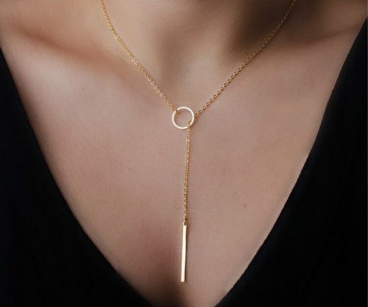 Cuore di modo Star Collana Del Choker Della Collana A Più Strati Coin Nappe Bar Collane Perline Chocker Collane Per Le Donne Gioielli Regali: Gold Circle 1