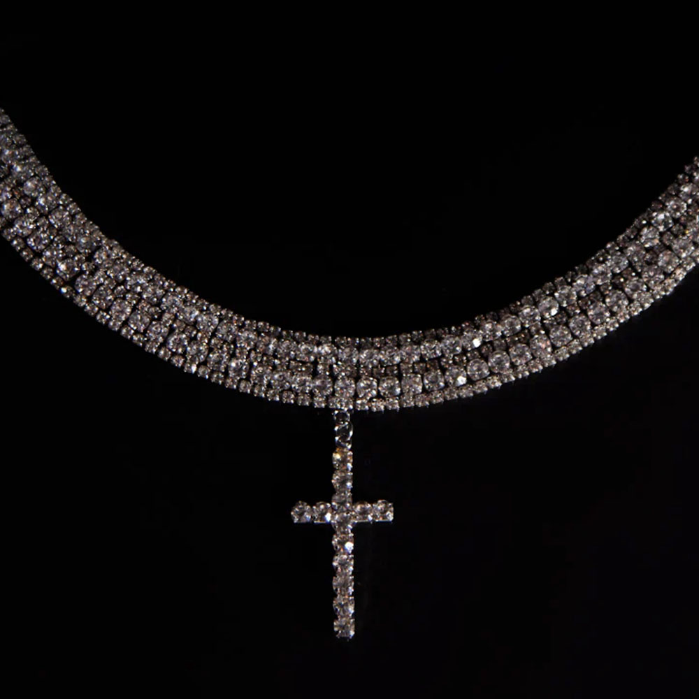 XSBODY-collar cruzado multicapa grueso Y2k para niñas y mujeres, joyería de boda de una pieza con diamantes de imitación, collares para el cuello, accesorios,