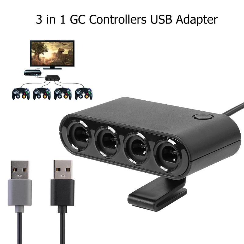 4 PortsUSB adapter Voor GameCube GC Controllers USB Adapter Converter voor Nintendo Wii U PC voor PC Game Accessoire