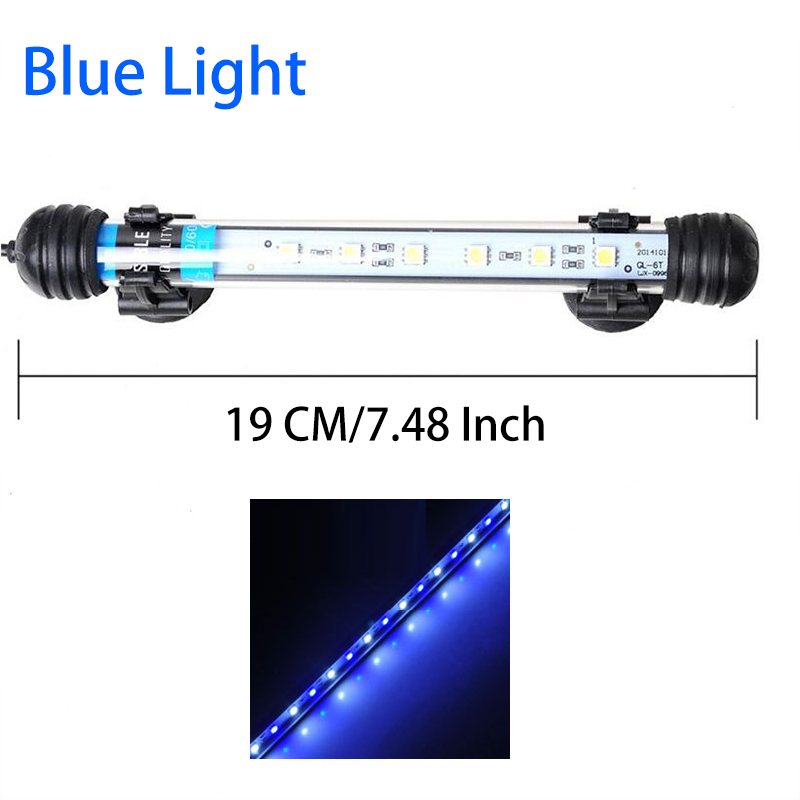 Gako Aquarium Licht LED Wasserdicht Aquarium Licht Unterwasser Fisch Lampe Aquarien Dekor Beleuchtung Anlage Lampe: 19CM Blau