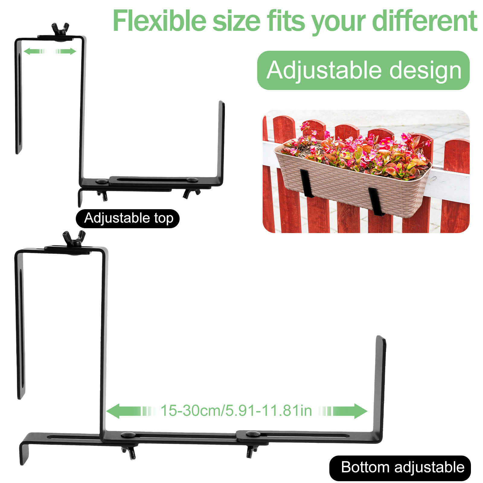 Planter Box Brackets Adjustable Window Box Brackets Sturdy Heavy Duty Planter Box Holder Reusable Window Box