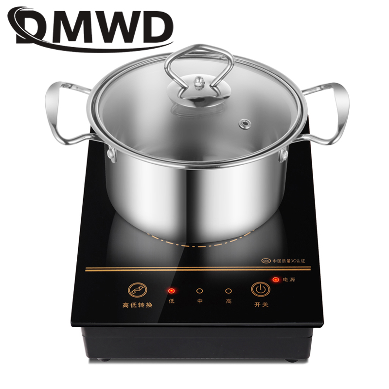 DMWD Electric Magnetic Induction Cooker Wire Control Mini Embedded Hotpot Hob Burner Waterproof Pot Tea Boiler Stove Cooktop