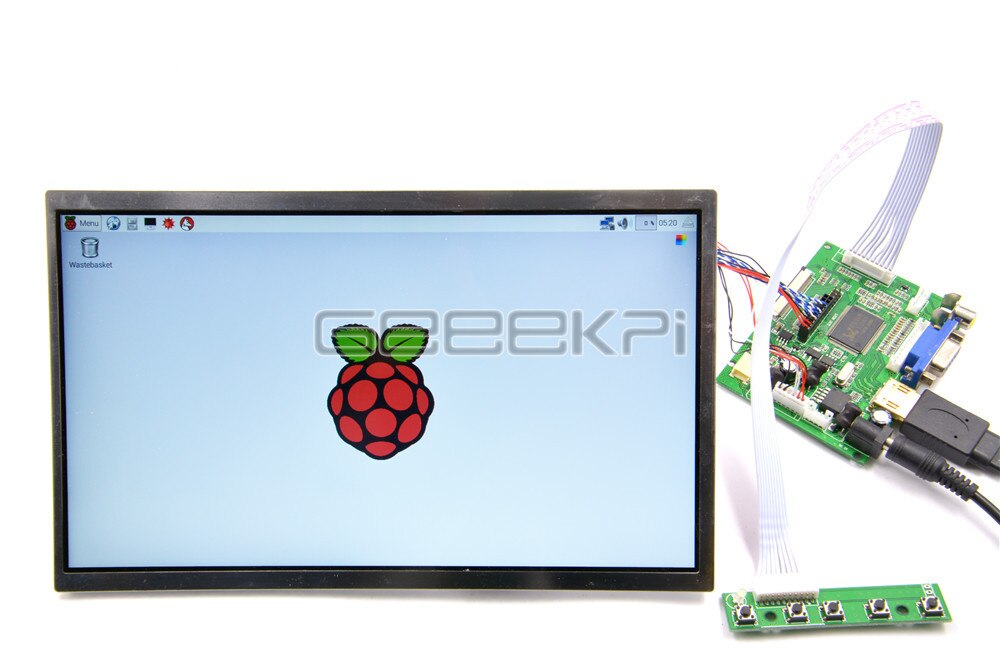 GeeekPi 10.1 inch 1366*768 LCD Screen Display TFT Monitor for Raspberry Pi / Windows