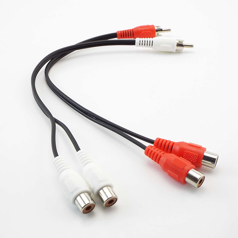 Y Splitter Audio Kabel Rca Male Naar 2 Vrouwelijke Plug Rca Connector Adapters Draad Koord