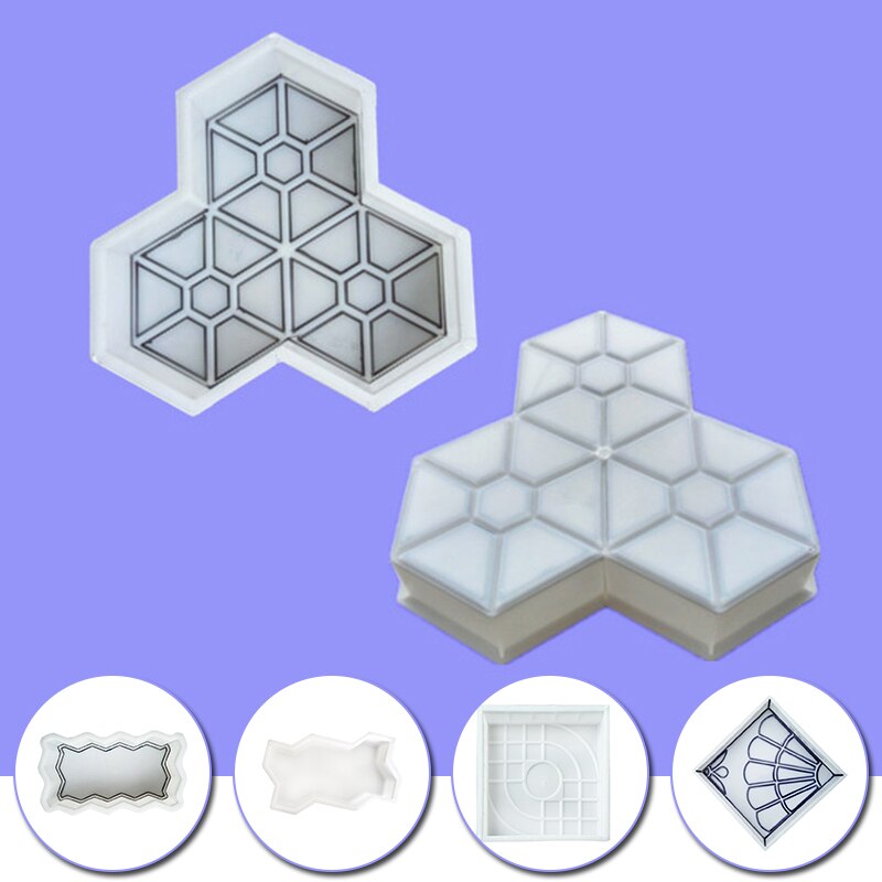 Diy Garden Villa Brick Path Maker Concrete Plastic Molds Road Path Paving Brick Tile Concrete Cement Mould Garden Decorations