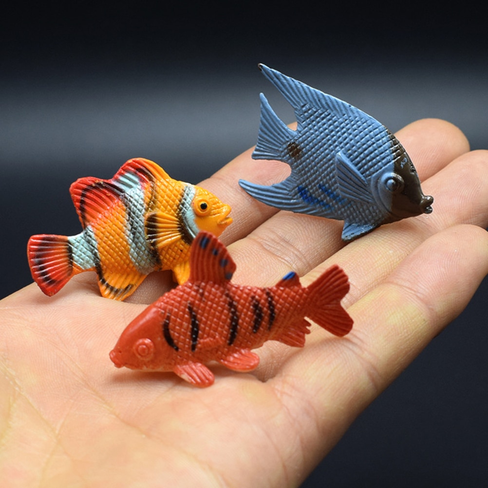 12 pièces Mini animaux marins Tropical océan poisson animaux figurines jouet mer vie modèle jouets PVC piscine poisson jouet éducation précoce #40