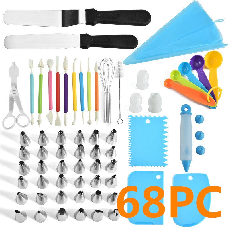 100pcs Cake Decorating Skills Set Pastry Bag Candy Accessories Nozzle Stainless Steel Cream Cake Baking Tools Kitchen Cake Tools