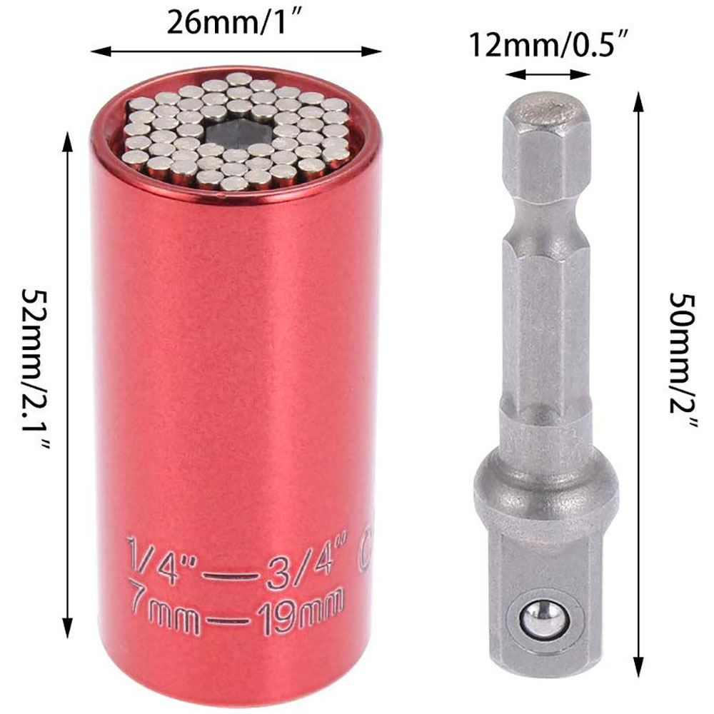 Universal Hardware Torque Wrench Head Set Socket Sleeve In Wrench 7-19mm Spanner Key Magic Grip Portable Multi Hand Tools