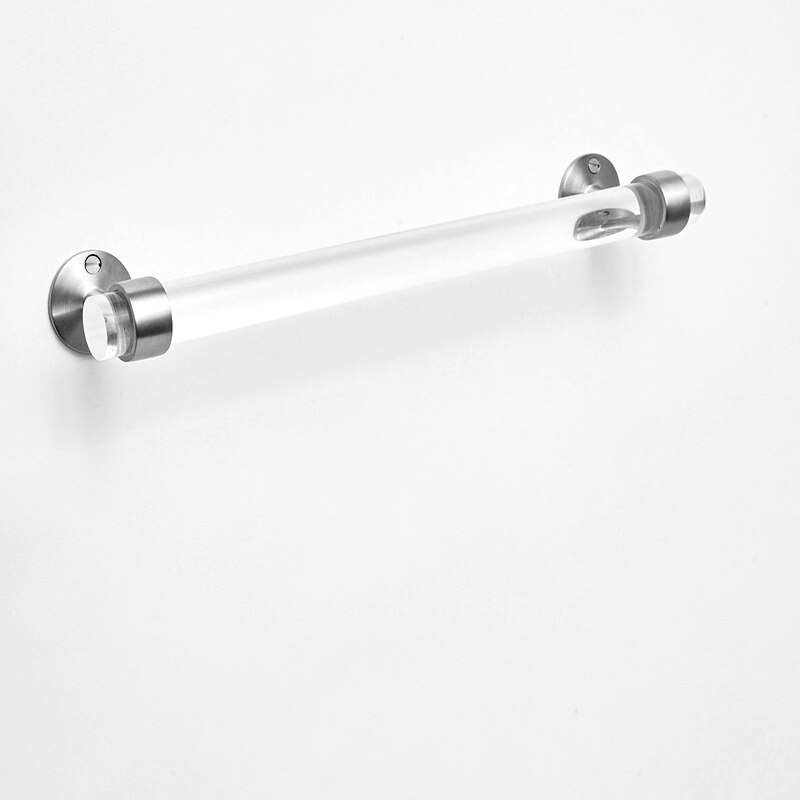 Acryl Handdoek Bar (Gepolijst Messing, Satijn Messing Of Nikkel) traditionele End Beugel-Lucite Handdoek Bar-Handdoek Bar-Handdoekenrek-Luxholdu: 50 cm silver